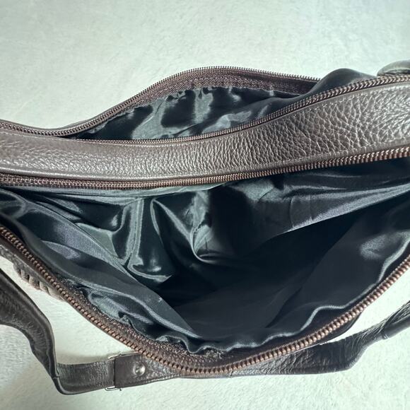 Brown Leather Fringe Western Style Shoulder Bag Purse - Picture 5 of 9